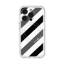 スリムプロテクションプレミアムケース with MagSafe［ Big Stripe - Black × Gray ］