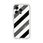 スリムプロテクションプレミアムケース with MagSafe［ Big Stripe - Black × Gray ］
