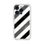 スリムプロテクションプレミアムケース with MagSafe［ Big Stripe - Black × Gray ］