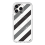スリムプロテクションプレミアムケース with MagSafe［ Big Stripe - Black × Gray ］