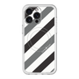 スリムプロテクションプレミアムケース with MagSafe［ Big Stripe - Black × Gray ］