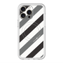 スリムプロテクションプレミアムケース with MagSafe［ Big Stripe - Black × Gray ］