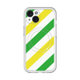 スリムプロテクションプレミアムケース with MagSafe［ Big Stripe - Green × Yellow ］