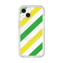 スリムプロテクションプレミアムケース with MagSafe［ Big Stripe - Green × Yellow ］