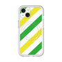 スリムプロテクションプレミアムケース with MagSafe［ Big Stripe - Green × Yellow ］