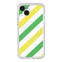 スリムプロテクションプレミアムケース with MagSafe［ Big Stripe - Green × Yellow ］
