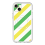 スリムプロテクションプレミアムケース with MagSafe［ Big Stripe - Green × Yellow ］