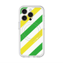 スリムプロテクションプレミアムケース with MagSafe［ Big Stripe - Green × Yellow ］