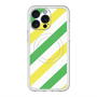 スリムプロテクションプレミアムケース with MagSafe［ Big Stripe - Green × Yellow ］