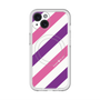 スリムプロテクションプレミアムケース with MagSafe［ Big Stripe - Purple × Pink ］