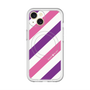 スリムプロテクションプレミアムケース with MagSafe［ Big Stripe - Purple × Pink ］