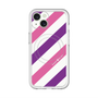 スリムプロテクションプレミアムケース with MagSafe［ Big Stripe - Purple × Pink ］