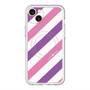 スリムプロテクションプレミアムケース with MagSafe［ Big Stripe - Purple × Pink ］