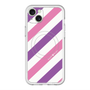 スリムプロテクションプレミアムケース with MagSafe［ Big Stripe - Purple × Pink ］
