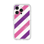 スリムプロテクションプレミアムケース with MagSafe［ Big Stripe - Purple × Pink ］