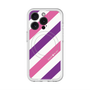 スリムプロテクションプレミアムケース with MagSafe［ Big Stripe - Purple × Pink ］