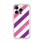 スリムプロテクションプレミアムケース with MagSafe［ Big Stripe - Purple × Pink ］