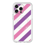 スリムプロテクションプレミアムケース with MagSafe［ Big Stripe - Purple × Pink ］