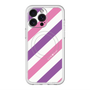 スリムプロテクションプレミアムケース with MagSafe［ Big Stripe - Purple × Pink ］