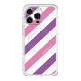 スリムプロテクションプレミアムケース with MagSafe［ Big Stripe - Purple × Pink ］