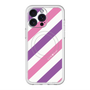 スリムプロテクションプレミアムケース with MagSafe［ Big Stripe - Purple × Pink ］