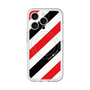 スリムプロテクションプレミアムケース with MagSafe［ Big Stripe - Red × Black ］