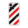 スリムプロテクションプレミアムケース with MagSafe［ Big Stripe - Red × Black ］