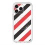 スリムプロテクションプレミアムケース with MagSafe［ Big Stripe - Red × Black ］