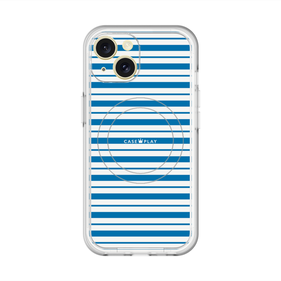 スリムプロテクションプレミアムケース with MagSafe［ Small Border - Blue ］