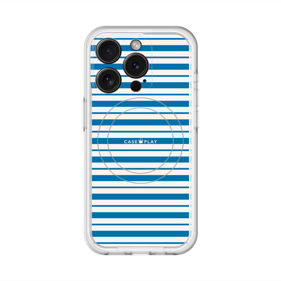 スリムプロテクションプレミアムケース with MagSafe［ Small Border - Blue ］