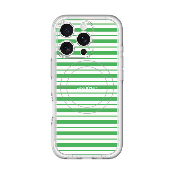 スリムプロテクションプレミアムケース with MagSafe［ Small Border - Green ］