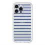スリムプロテクションプレミアムケース with MagSafe［ Small Border - Navy ］
