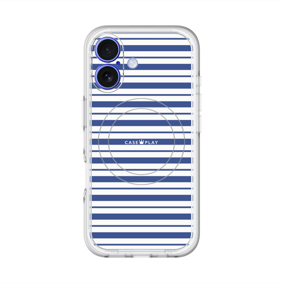 スリムプロテクションプレミアムケース with MagSafe［ Small Border - Navy ］