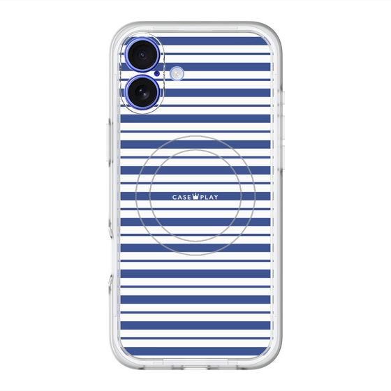 スリムプロテクションプレミアムケース with MagSafe［ Small Border - Navy ］