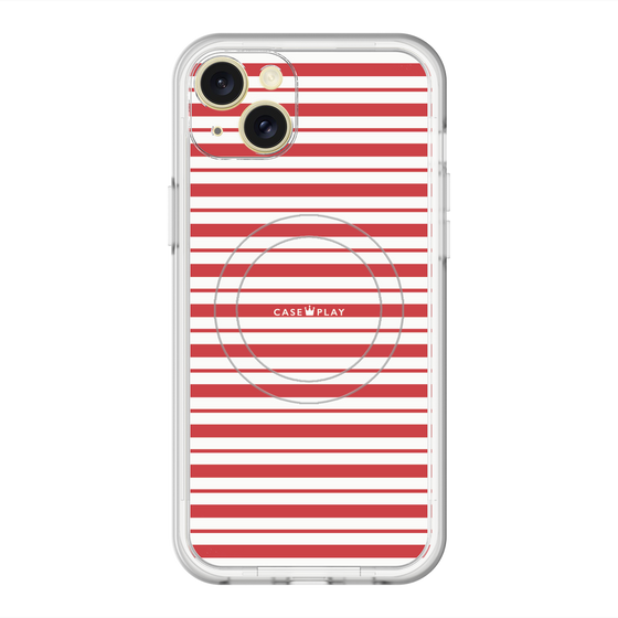 スリムプロテクションプレミアムケース with MagSafe［ Small Border - Red ］