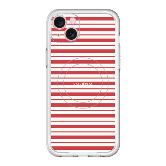 スリムプロテクションプレミアムケース with MagSafe［ Small Border - Red ］