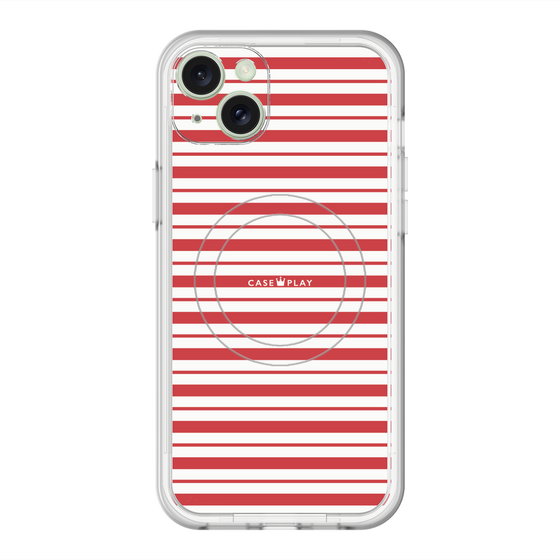 スリムプロテクションプレミアムケース with MagSafe［ Small Border - Red ］