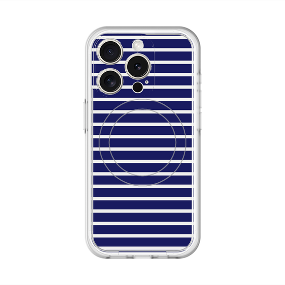スリムプロテクションプレミアムケース with MagSafe［ Middle Border - Blue ］