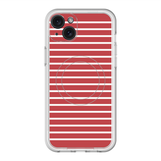スリムプロテクションプレミアムケース with MagSafe［ Middle Border - Red ］