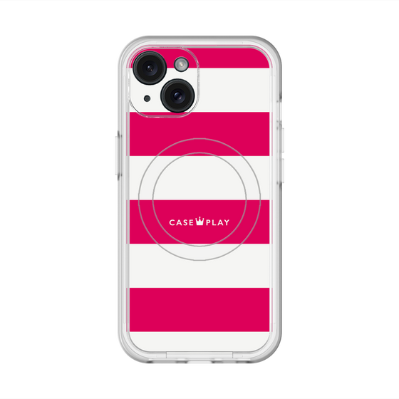 スリムプロテクションプレミアムケース with MagSafe［ Big Border - Pink ］