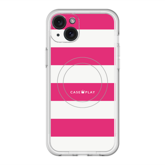 スリムプロテクションプレミアムケース with MagSafe［ Big Border - Pink ］