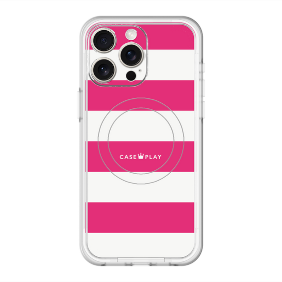 スリムプロテクションプレミアムケース with MagSafe［ Big Border - Pink ］