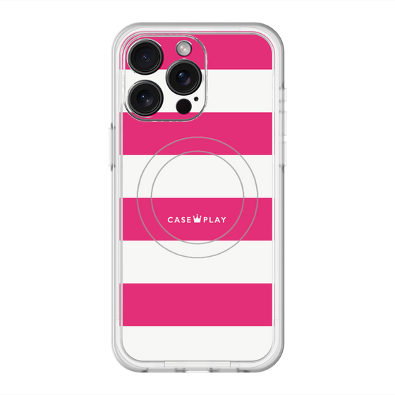 スリムプロテクションプレミアムケース with MagSafe［ Big Border - Pink ］