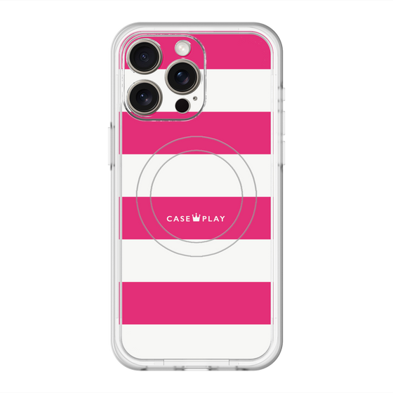スリムプロテクションプレミアムケース with MagSafe［ Big Border - Pink ］