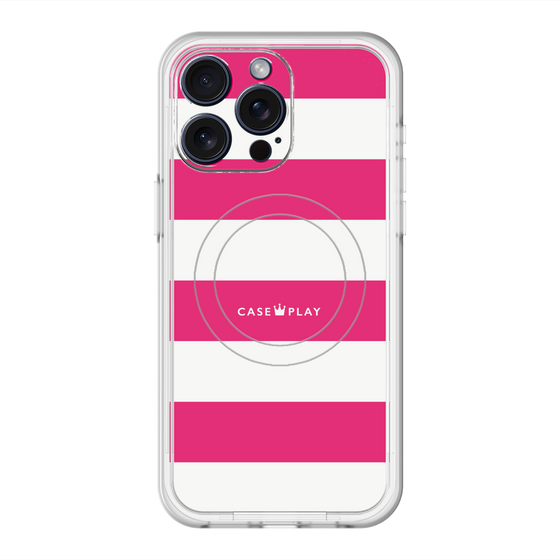 スリムプロテクションプレミアムケース with MagSafe［ Big Border - Pink ］
