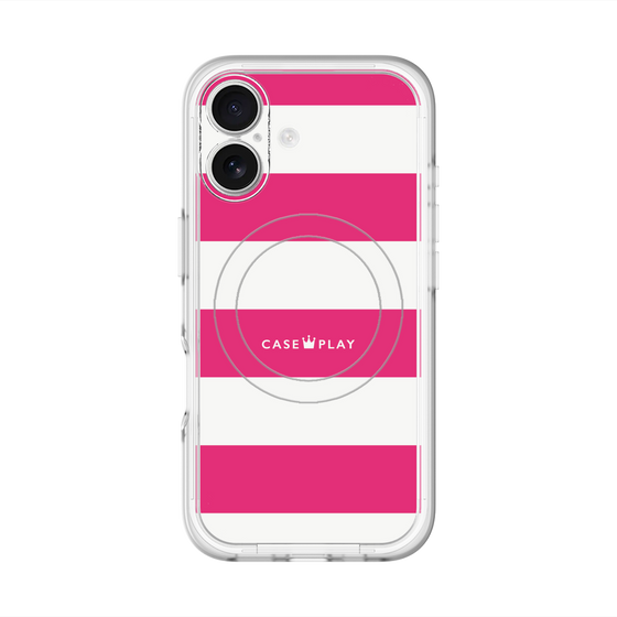 スリムプロテクションプレミアムケース with MagSafe［ Big Border - Pink ］