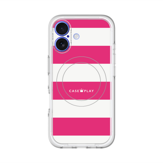 スリムプロテクションプレミアムケース with MagSafe［ Big Border - Pink ］