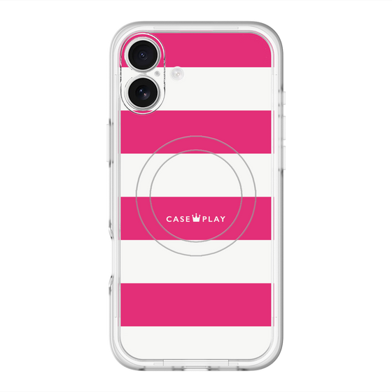 スリムプロテクションプレミアムケース with MagSafe［ Big Border - Pink ］