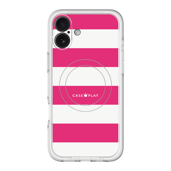 スリムプロテクションプレミアムケース with MagSafe［ Big Border - Pink ］