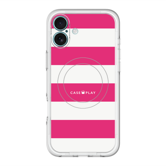 スリムプロテクションプレミアムケース with MagSafe［ Big Border - Pink ］